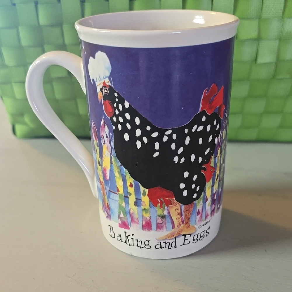 Poultry In Motion Mug  : Baking And Eggs Rooster Chicken Mug | Farmhouse Whimsy